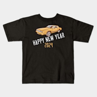 Happy New Year 2024 Cars New Years Eve Party New Year Daily Driver Kids T-Shirt
